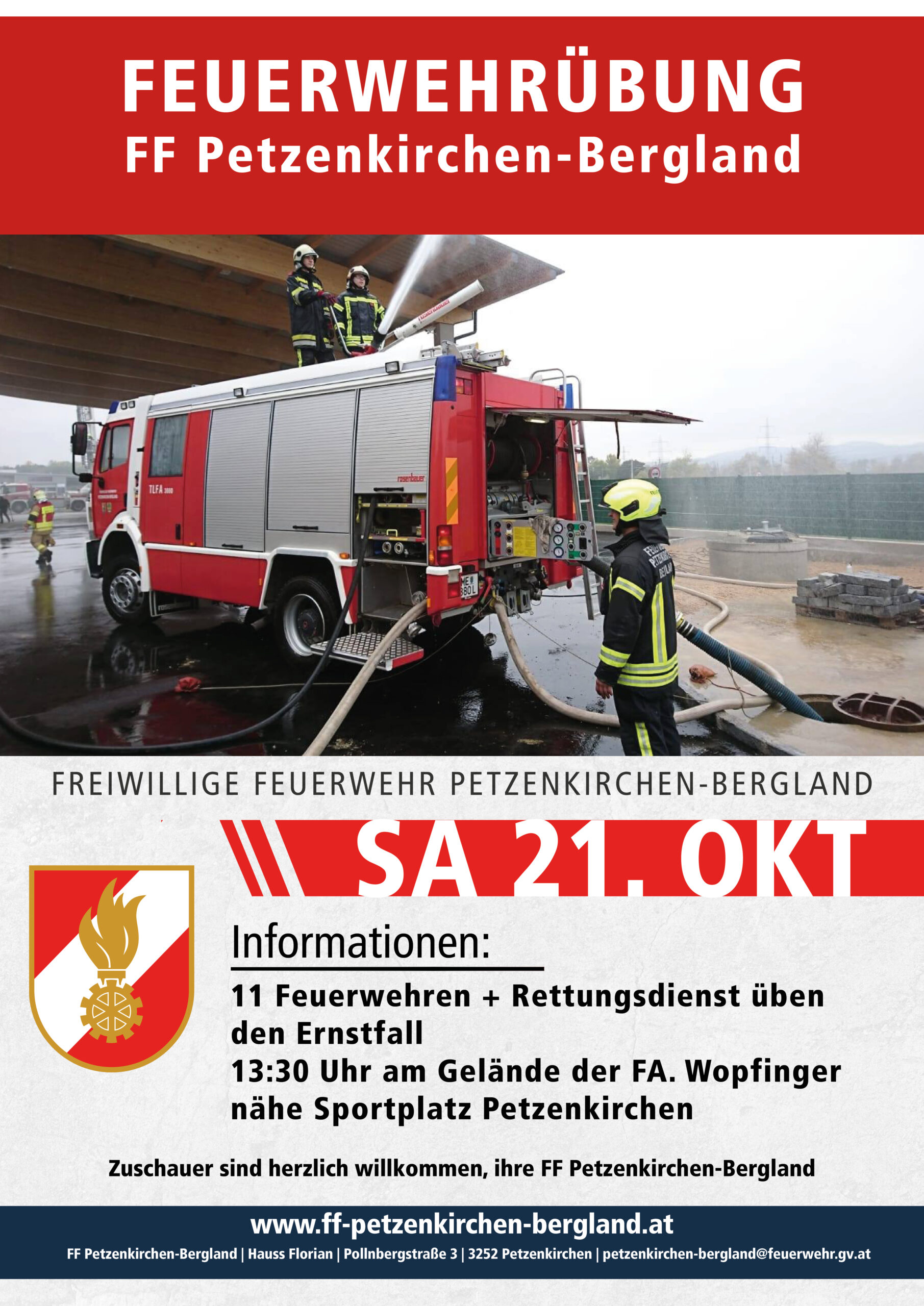 Feuerwehr Einsatzübung in Petzenkirchen » FF Petzenkirchen Bergland